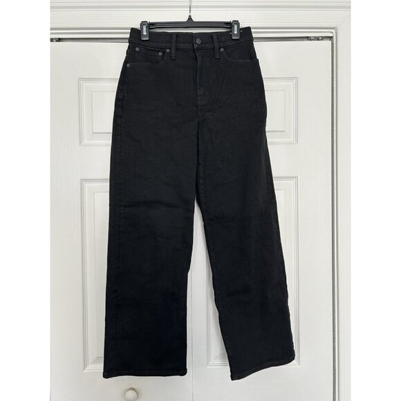 MADEWELL $138 The Perfect Vintage Wide-Leg Jeans in Black Rinse Wash Size 28 - Picture 3 of 15